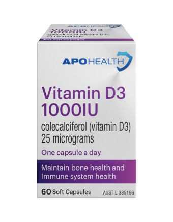 ApoHealth Vitamin D3 1000IU 60 Capsules
