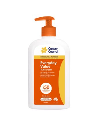 Cancer Council SPF 50+ Everyday Value Sunscreen 500ml