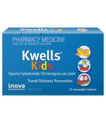Kwells Kids Travel Sickness Prevention 12 Chewable Tablets