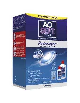 AoSept Plus Hydraglyde Economy Pack 360ml + 90ml