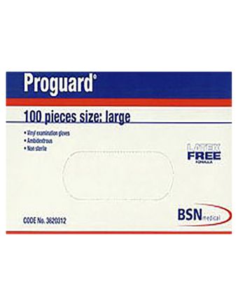 Proguard Vinyl Examination Gloves Large 100 Pack