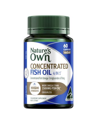 Nature's Own 4 in 1 Concentrated Fish Oil Odourless 60 Capsules