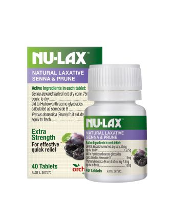 Nulax Natural Laxative with Senna & Prunes 40 Tablets