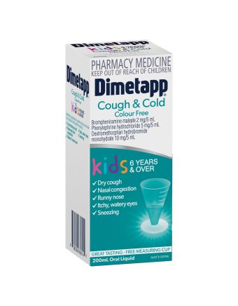 Dimetapp Kids Cough & Cold 6 years+ Colour Free 200ml