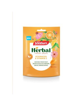 Soothers Herbal Throat Drops Echinacea & Vitamin C 18 Lozenges