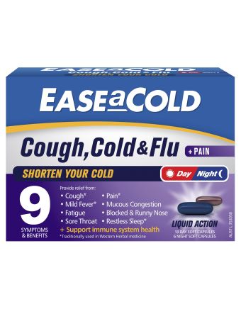 Ease a Cold Cough Cold & Flu Day/Night 24 Softgel Capsules