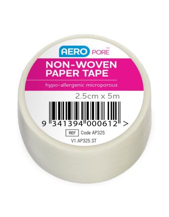Aerotape White Microporous Paper Tape 2.5cm x 5m