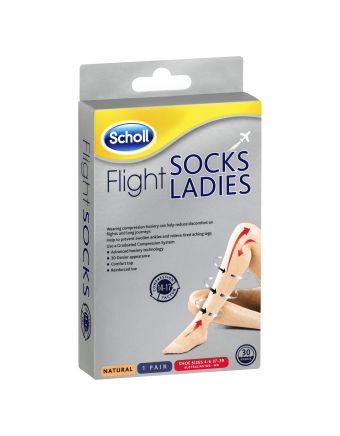 Scholl Flight Compression Socks Ladies Beige Size 6-8 