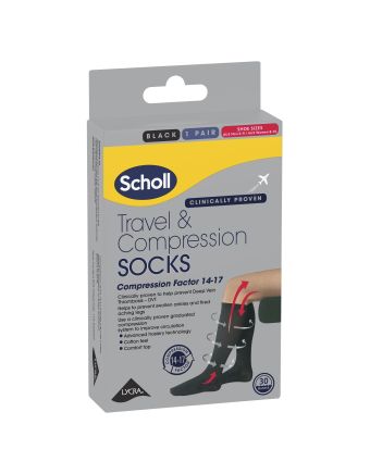 Scholl Flight Compression Socks Unisex Black Size 6-9