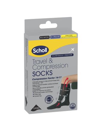 Scholl Flight Compression Socks Unisex Black Size 9-12