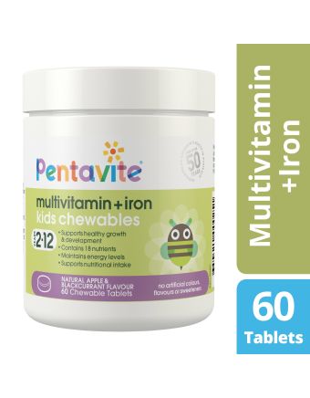 Pentavite Multivitamin + Iron Kids Chewables 60 Chewable Tablets 