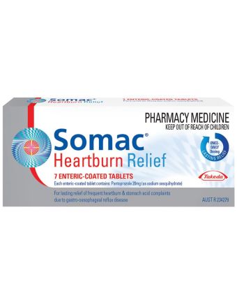 Somac Heartburn Relief 7 Enteric Coated Tablets