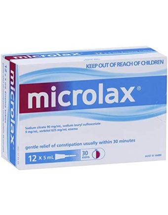 Microlax Enema 12 x 5mL Tubes