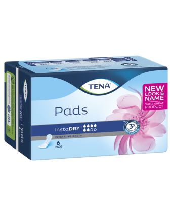 Tena Pads InstaDRY Extra Long Length 6 Pads