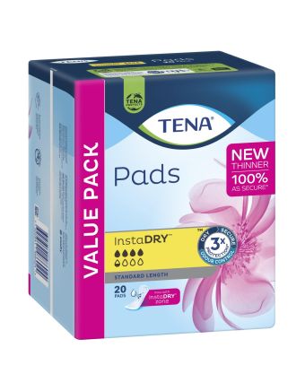 Tena Pads InstaDRY Standard Length 20 Pads