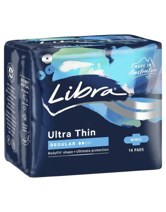 Libra Ultra Thin Pads Regular with Wings 14 Pack