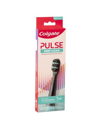Colgate Pulse Deep Clean Electric Toothbrush Replacement Brush Head Refills, 4 Pack