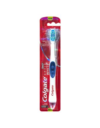 Colgate 360° Optic White Power toothbrush Medium with vibrating & polishing bristles