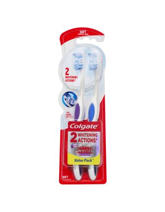 Colgate Toothbrush Optic White Plat Soft 2 Pack