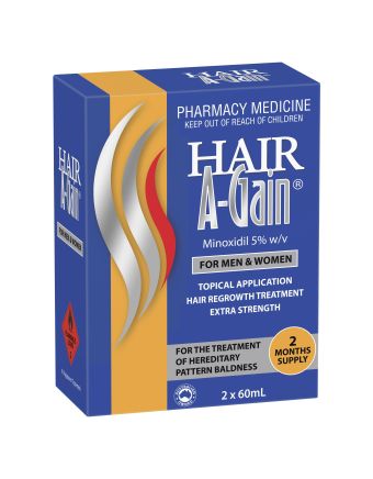 Hair A-Gain Hair Regrowth Treatment Extra Strength for Men & Women 60ml x 2 Months