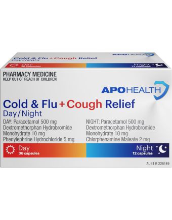 ApoHealth Cold & Flu + Cough Relief Day & Night 48 Tablets 
