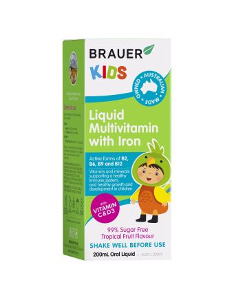 Brauer Baby & Kids Liquid Multivitamin with Iron 200mL