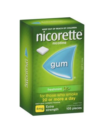 Nicorette Quit Smoking Extra Strength Nicotine Gum Freshmint 105 Pack