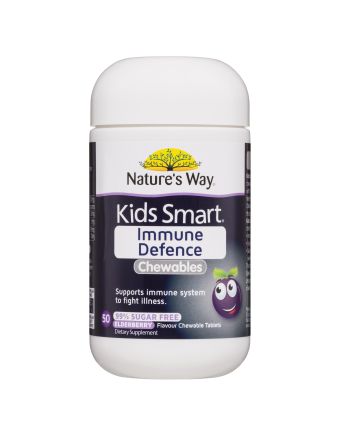Nature's Way Kids Smart Immune Defence 50 Elderberry Flavoured Chewable Tablets