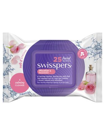 Swisspers Micellar and Rosewater Facial Wipes 25 Pack