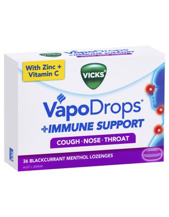 Vicks VapoDrops Immune Support Blackcurrant 36 Lozenges