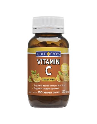 Gold Cross Sugarless Vitamin C 500mg 100 Chewable Tablets