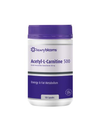 Henry Blooms Acetyl L-Carnitine 500 180 Vegetarian Capsules