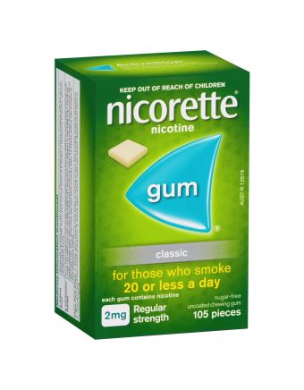 Nicorette Quit Smoking Regular Strength Nicotine Gum Classic 105 Pack