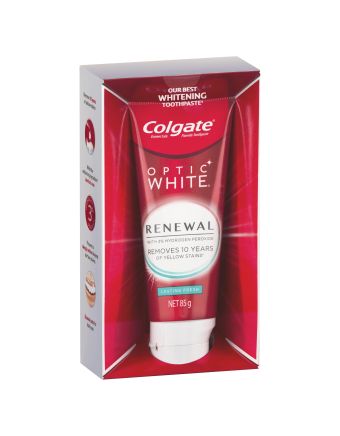 Colgate Optic White Renewal Teeth Whitening Toothpaste Lasting Fresh With Hydrogen Peroxide 85g