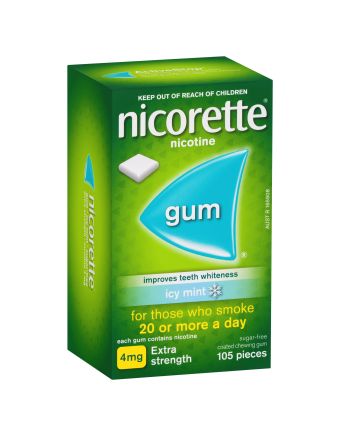 Nicorette Quit Smoking Extra Strength Nicotine Gum Icy Mint 105 Pack