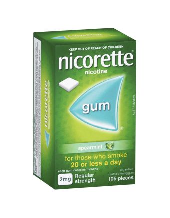 Nicorette Quit Smoking Regular Strength Nicotine Gum Spearmint 105 Pack