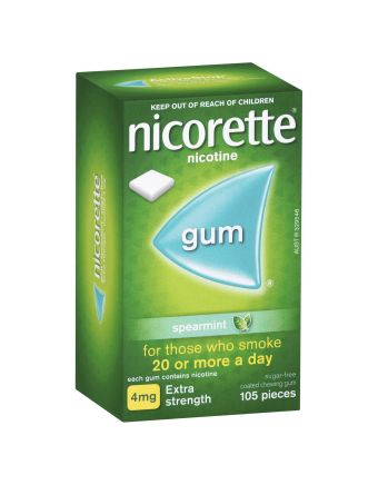 Nicorette Quit Smoking Extra Strength Nicotine Gum Spearmint 105 Pack