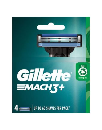 Gillette Mach 3+ Replacement Razor Blades 4 Pack