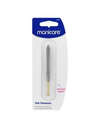 Manicare Gold Tipped Flat Tweezers
