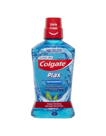 Colgate Plax Alcohol Free Antibacterial Mouthwash Peppermint 500mL