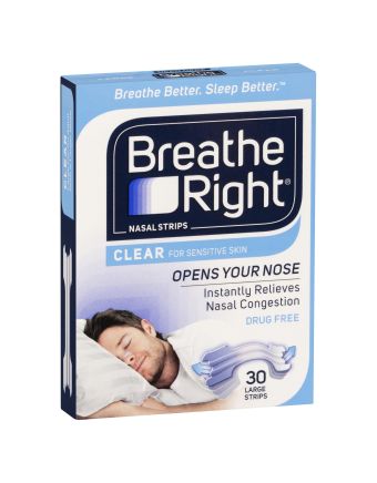 Breathe Right Nasal Strips Clear Large 30 Strips