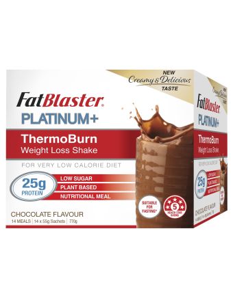 Naturopathica FatBlaster Platinum+ ThermoBurn Weight Loss Shake Chocolate 14 x 50g