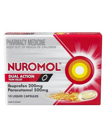 Nuromol Strong Pain Relief 200mg Ibuprofen/500mg Paracetamol 10 Capsules