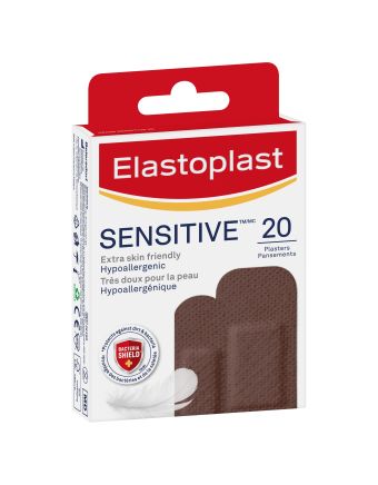 Elastoplast Sensitive Dark Skin Tone Plasters 20 Pack