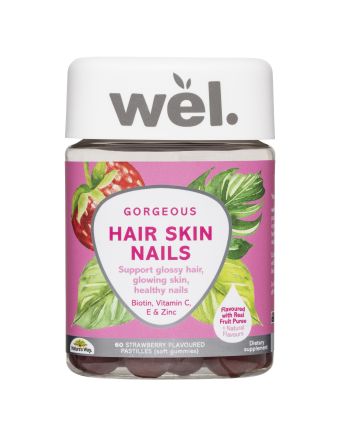 Wel Hair Skin Nails Gummies 60 Pack