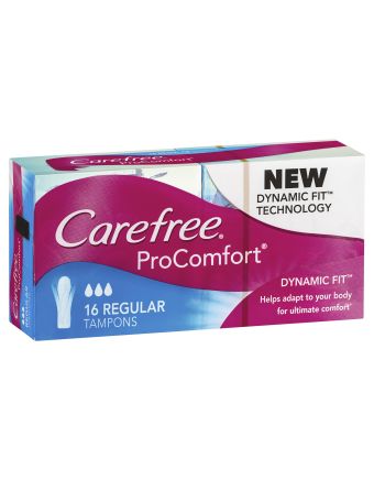 Carefree ProComfort Tampons Regular 16 Pack
