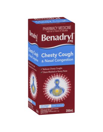 Benadryl PE Chesty Cough & Nasal Congestion Non Drowsy Berry Flavour 200mL