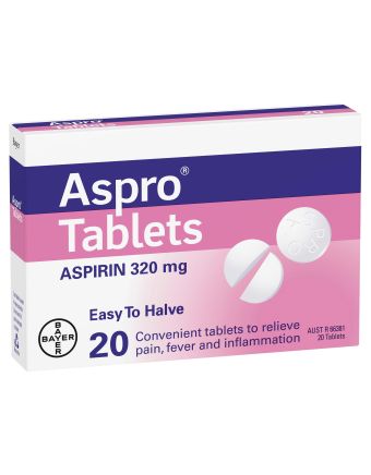 Aspro Clear Pain Relief 320mg 20 Tablets