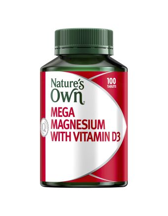 Nature's Own Mega Magnesium With Vitamin D3 100 Tablets