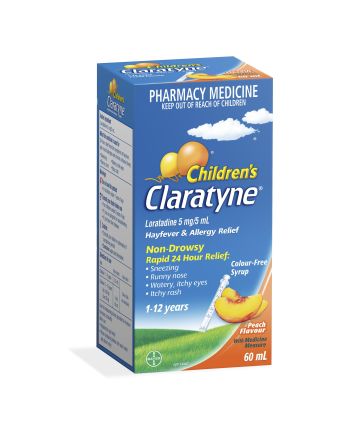 Claratyne Children's Hayfever & Allergy Relief 1-12 Years Peach Flavour 60mL